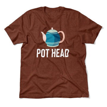Pot Head Men/Unisex T-Shirt in Heather Clay color